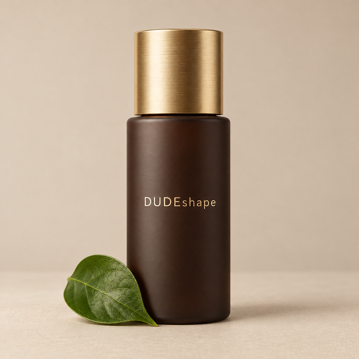 Ночная восстанавливающая сыворотка Dudeshape в тёмном флаконе с золотой крышкой